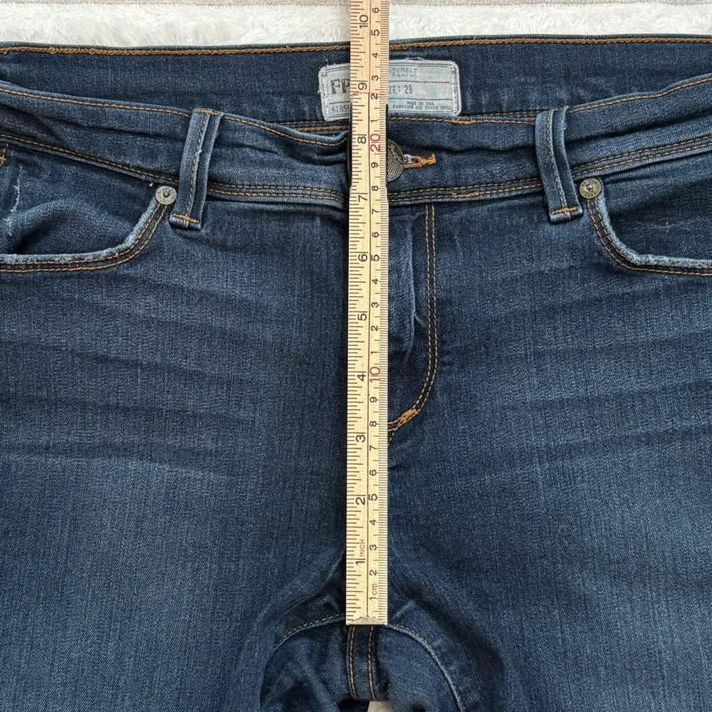 FREE PEOPLE Skinny Jeans Dark Wash Mid Rise Stretch Denim USA Made